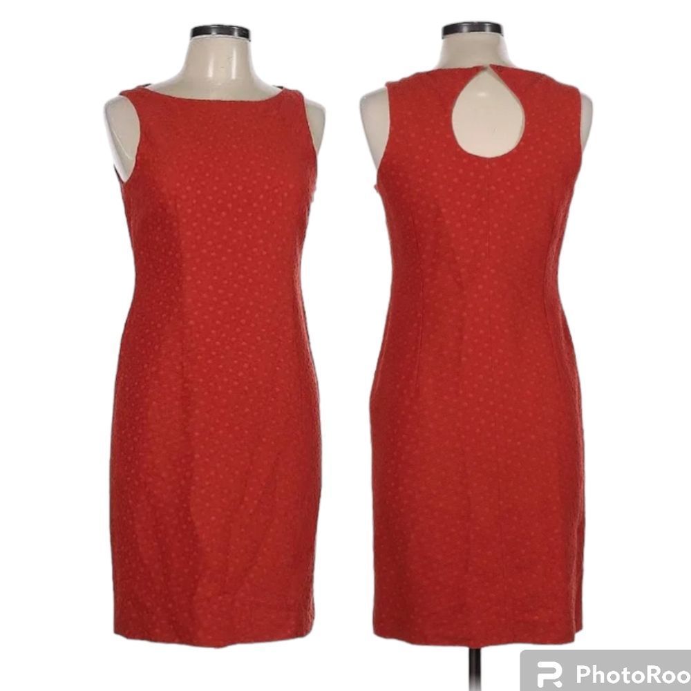 Agnona Orange Eyelets Sheath Dress